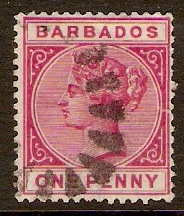 Barbados 1882 1d Rose. SG91.